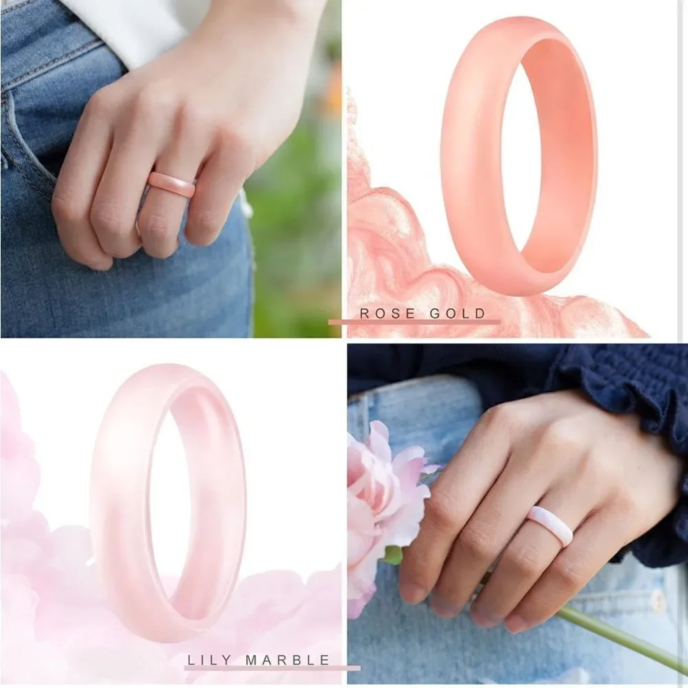 Silicone Wedding Bands Pack of 7